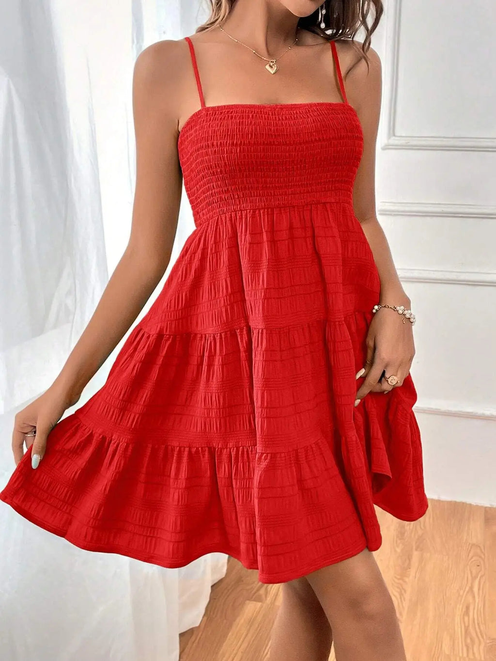 Ruba Tiered A-Line Mini Dress
فستان رُبى الميني المتدرّج